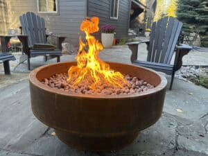 Outdoor fire pits inspired by Montana's rugged mountains and rivers.